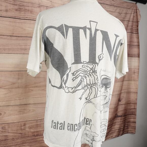 Vintage Sting Shirt Fatal Encounter 1991 Wrestling Single Stitch 90s 1991 AOP - Picture 10 of 13